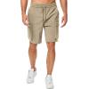 imageJMIERR Mens Stretch Cargo Shorts Casual Drawstring Classic Relaxed Fit Summer Short with Multi PocketsBeige