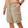 imageJMIERR Mens Stretch Cargo Shorts Casual Drawstring Classic Relaxed Fit Summer Short with Multi PocketsBeige