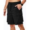 imageJMIERR Mens Stretch Cargo Shorts Casual Drawstring Classic Relaxed Fit Summer Short with Multi PocketsBlack