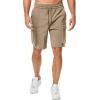 imageJMIERR Mens Stretch Cargo Shorts Casual Drawstring Classic Relaxed Fit Summer Short with Multi PocketsKhaki