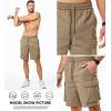 imageJMIERR Mens Stretch Cargo Shorts Casual Drawstring Classic Relaxed Fit Summer Short with Multi PocketsKhaki