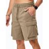 imageJMIERR Mens Stretch Cargo Shorts Casual Drawstring Classic Relaxed Fit Summer Short with Multi PocketsKhaki