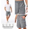 imageJMIERR Mens Stretch Cargo Shorts Casual Drawstring Classic Relaxed Fit Summer Short with Multi PocketsLight Grey