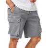 imageJMIERR Mens Stretch Cargo Shorts Casual Drawstring Classic Relaxed Fit Summer Short with Multi PocketsLight Grey