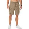 imageJMIERR Mens Stretch Cargo Shorts Casual Drawstring Classic Relaxed Fit Summer Short with Multi PocketsKhaki