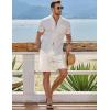 imageJMIERR Mens Casual 7quot Cotton Linen Shorts  Button Waist Summer Beach Shorts with PocketsBeige