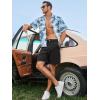 imageJMIERR Mens Casual 7quot Cotton Linen Shorts  Button Waist Summer Beach Shorts with PocketsBlack