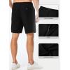 imageJMIERR Mens Casual 7quot Cotton Linen Shorts  Button Waist Summer Beach Shorts with PocketsBlack