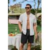 imageJMIERR Mens Casual 7quot Cotton Linen Shorts  Button Waist Summer Beach Shorts with PocketsBlack