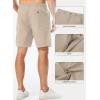 imageJMIERR Mens Casual 7quot Cotton Linen Shorts  Button Waist Summer Beach Shorts with PocketsBrown