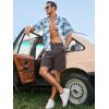 imageJMIERR Mens Casual 7quot Cotton Linen Shorts  Button Waist Summer Beach Shorts with PocketsDark Grey