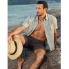 imageJMIERR Mens Casual 7quot Cotton Linen Shorts  Button Waist Summer Beach Shorts with PocketsDark Grey