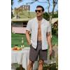 imageJMIERR Mens Casual 7quot Cotton Linen Shorts  Button Waist Summer Beach Shorts with PocketsDark Grey