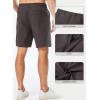 imageJMIERR Mens Casual 7quot Cotton Linen Shorts  Button Waist Summer Beach Shorts with PocketsDark Grey