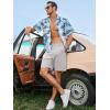 imageJMIERR Mens Casual 7quot Cotton Linen Shorts  Button Waist Summer Beach Shorts with PocketsLight Grey
