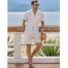 imageJMIERR Mens Casual 7quot Cotton Linen Shorts  Button Waist Summer Beach Shorts with PocketsLight Grey