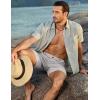 imageJMIERR Mens Casual 7quot Cotton Linen Shorts  Button Waist Summer Beach Shorts with PocketsLight Grey