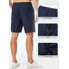 imageJMIERR Mens Casual 7quot Cotton Linen Shorts  Button Waist Summer Beach Shorts with PocketsNavy Blue