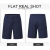 imageJMIERR Mens Casual 7quot Cotton Linen Shorts  Button Waist Summer Beach Shorts with PocketsNavy Blue
