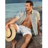 imageJMIERR Mens Casual 7quot Cotton Linen Shorts  Button Waist Summer Beach Shorts with PocketsWhite
