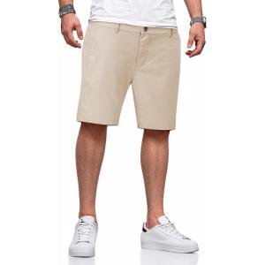 imageJMIERR Mens Casual 7quot Cotton Linen Shorts  Button Waist Summer Beach Shorts with PocketsBrown