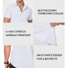 imageJMIERR Mens Muscle Fit Dress Shirts Casual Button Down Shirt Short Sleeve WrinkleFree Shirts0 White