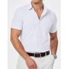 imageJMIERR Mens Muscle Fit Dress Shirts Casual Button Down Shirt Short Sleeve WrinkleFree Shirts0 White