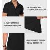 imageJMIERR Mens Muscle Fit Dress Shirts Casual Button Down Shirt Short Sleeve WrinkleFree Shirts1 Black