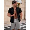 imageJMIERR Mens Muscle Fit Dress Shirts Casual Button Down Shirt Short Sleeve WrinkleFree Shirts1 Black