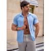 imageJMIERR Mens Muscle Fit Dress Shirts Casual Button Down Shirt Short Sleeve WrinkleFree ShirtsA Blue