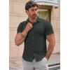 imageJMIERR Mens Muscle Fit Dress Shirts Casual Button Down Shirt Short Sleeve WrinkleFree ShirtsA Dark Grey
