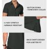 imageJMIERR Mens Muscle Fit Dress Shirts Casual Button Down Shirt Short Sleeve WrinkleFree ShirtsA Dark Grey
