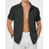 imageJMIERR Mens Muscle Fit Dress Shirts Casual Button Down Shirt Short Sleeve WrinkleFree ShirtsA Dark Grey