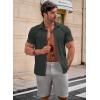 imageJMIERR Mens Muscle Fit Dress Shirts Casual Button Down Shirt Short Sleeve WrinkleFree ShirtsA Dark Grey