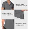 imageJMIERR Mens Muscle Fit Dress Shirts Casual Button Down Shirt Short Sleeve WrinkleFree ShirtsA Light Grey
