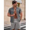 imageJMIERR Mens Muscle Fit Dress Shirts Casual Button Down Shirt Short Sleeve WrinkleFree ShirtsA Light Grey