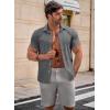 imageJMIERR Mens Muscle Fit Dress Shirts Casual Button Down Shirt Short Sleeve WrinkleFree ShirtsA Light Grey