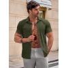 imageJMIERR Mens Muscle Fit Dress Shirts Casual Button Down Shirt Short Sleeve WrinkleFree ShirtsB Green