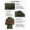 imageJMIERR Mens Muscle Fit Dress Shirts Casual Button Down Shirt Short Sleeve WrinkleFree ShirtsB Green