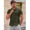 imageJMIERR Mens Muscle Fit Dress Shirts Casual Button Down Shirt Short Sleeve WrinkleFree ShirtsB Green