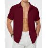 imageJMIERR Mens Muscle Fit Dress Shirts Casual Button Down Shirt Short Sleeve WrinkleFree ShirtsB Red