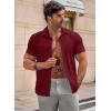 imageJMIERR Mens Muscle Fit Dress Shirts Casual Button Down Shirt Short Sleeve WrinkleFree ShirtsB Red