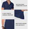 imageJMIERR Mens Muscle Fit Dress Shirts Casual Button Down Shirt Short Sleeve WrinkleFree ShirtsC Blue