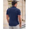 imageJMIERR Mens Muscle Fit Dress Shirts Casual Button Down Shirt Short Sleeve WrinkleFree ShirtsC Blue