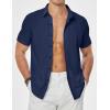 imageJMIERR Mens Muscle Fit Dress Shirts Casual Button Down Shirt Short Sleeve WrinkleFree ShirtsC Blue