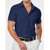 imageJMIERR Mens Muscle Fit Dress Shirts Casual Button Down Shirt Short Sleeve WrinkleFree ShirtsC Blue