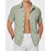 imageJMIERR Mens Muscle Fit Dress Shirts Casual Button Down Shirt Short Sleeve WrinkleFree ShirtsC Light Green