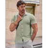 imageJMIERR Mens Muscle Fit Dress Shirts Casual Button Down Shirt Short Sleeve WrinkleFree ShirtsC Light Green