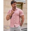 imageJMIERR Mens Muscle Fit Dress Shirts Casual Button Down Shirt Short Sleeve WrinkleFree ShirtsC Pink