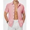 imageJMIERR Mens Muscle Fit Dress Shirts Casual Button Down Shirt Short Sleeve WrinkleFree ShirtsC Pink